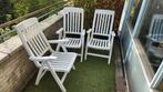 3 witte kunststof inklapbare tuinstoelen merk Flair Plaisir, Tuin en Terras, Tuinstoelen, Ophalen, Gebruikt, Kunststof, Verstelbaar