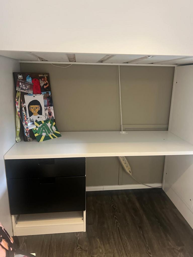 IKEA Hoogslaper wit 90x200 met matras, Ophalen, Gebruikt, Hoogslaper