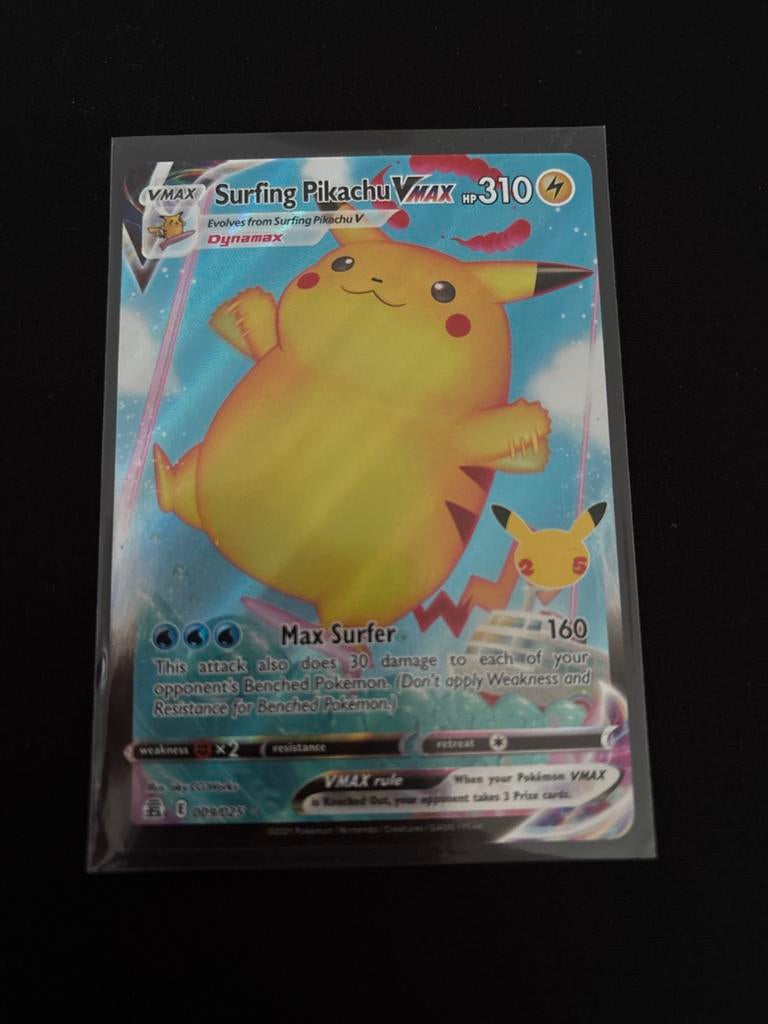 Pokémon Surfing Pikachu VMAX Kaart - Nieuwstaat, Ophalen of Verzenden, Nieuw, Losse kaart, Foil