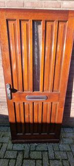 Hardhouten voordeur 92,5 x 201,5 cm, Doe-het-zelf en Verbouw, Ophalen, Gebruikt, Buitendeur, 200 tot 215 cm