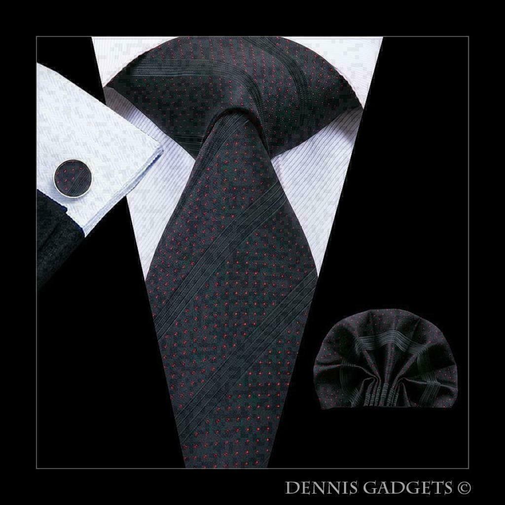 Dennis Gadgets: 100 % zijden stropdas ( 3 delig !! ) DG 3085, Kleding | Heren, Stropdassen, Ophalen of Verzenden, Nieuw, Zwart