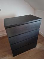 Ladekast MALM zwartbruin, Ophalen, 50 tot 100 cm, Zo goed als nieuw, 3 of 4 laden