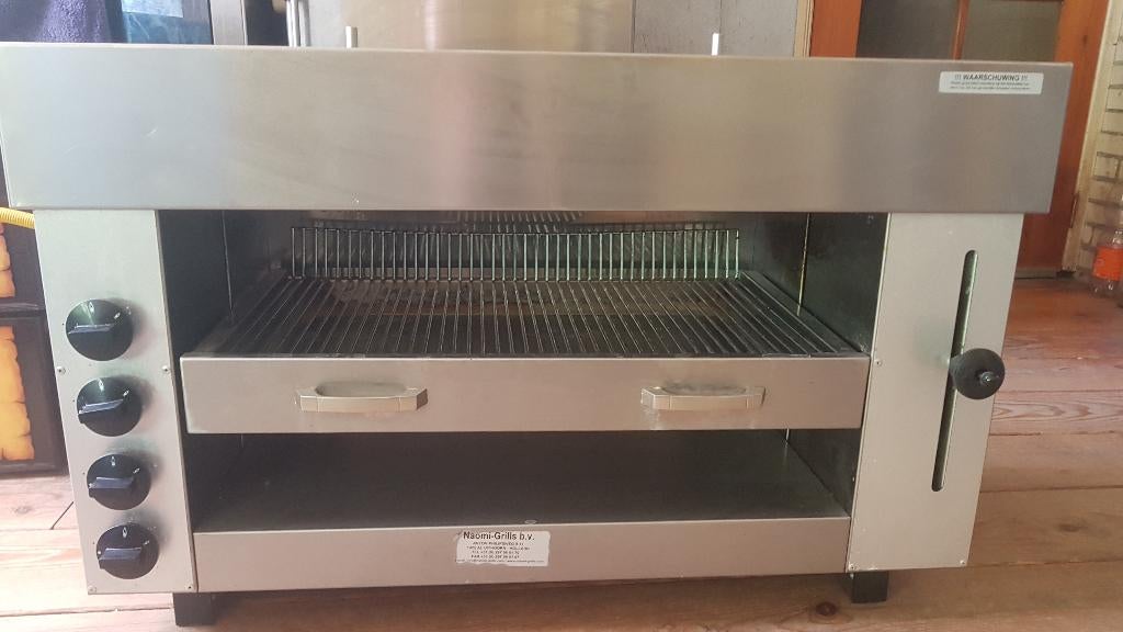 Pita en kapsalon gril oven gas 4 branders, Ophalen, Gebruikt, 60 cm of meer, Oven met grill