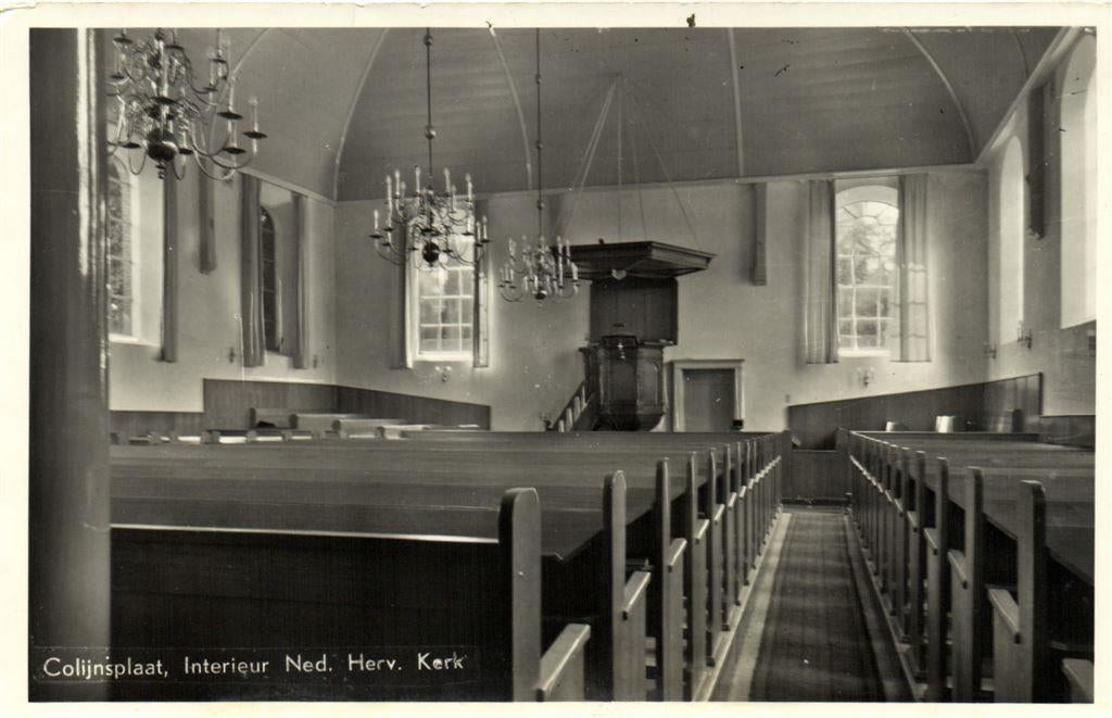 Colijnsplaat, Interieur Ned. Herv. Kerk - ongelopen, Ophalen of Verzenden, Voor 1920, Ongelopen, Noord-Brabant