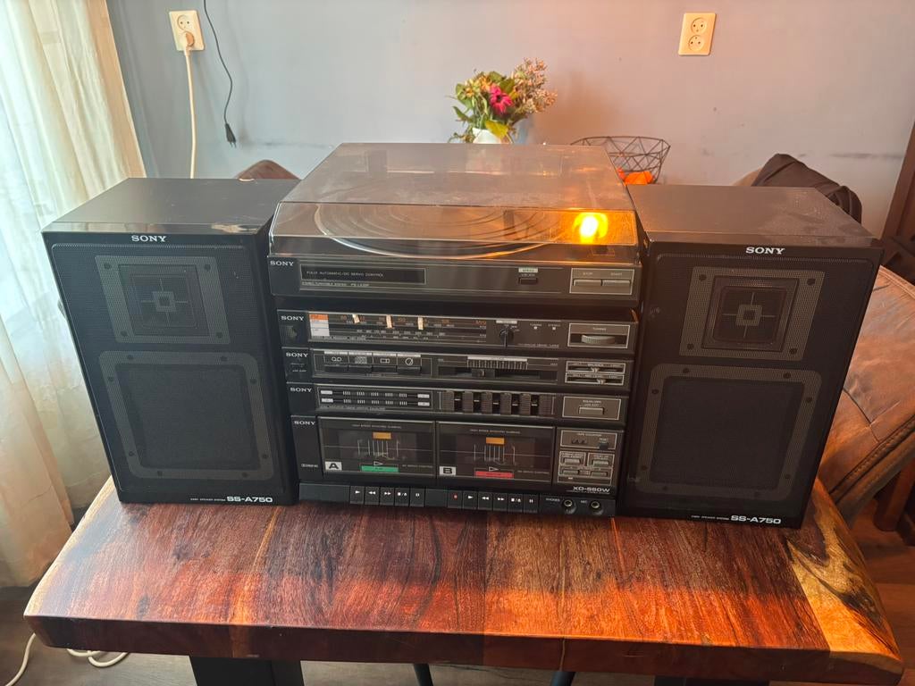 Sony stereotoren met platenspeler, Audio, Tv en Foto, Radio's, Ophalen of Verzenden, Gebruikt, Radio