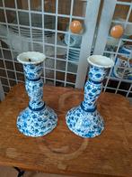 Set van 2 Vintage Kandelaars in Delfts Blauwe stijl, Ophalen, Keramiek of Aardewerk