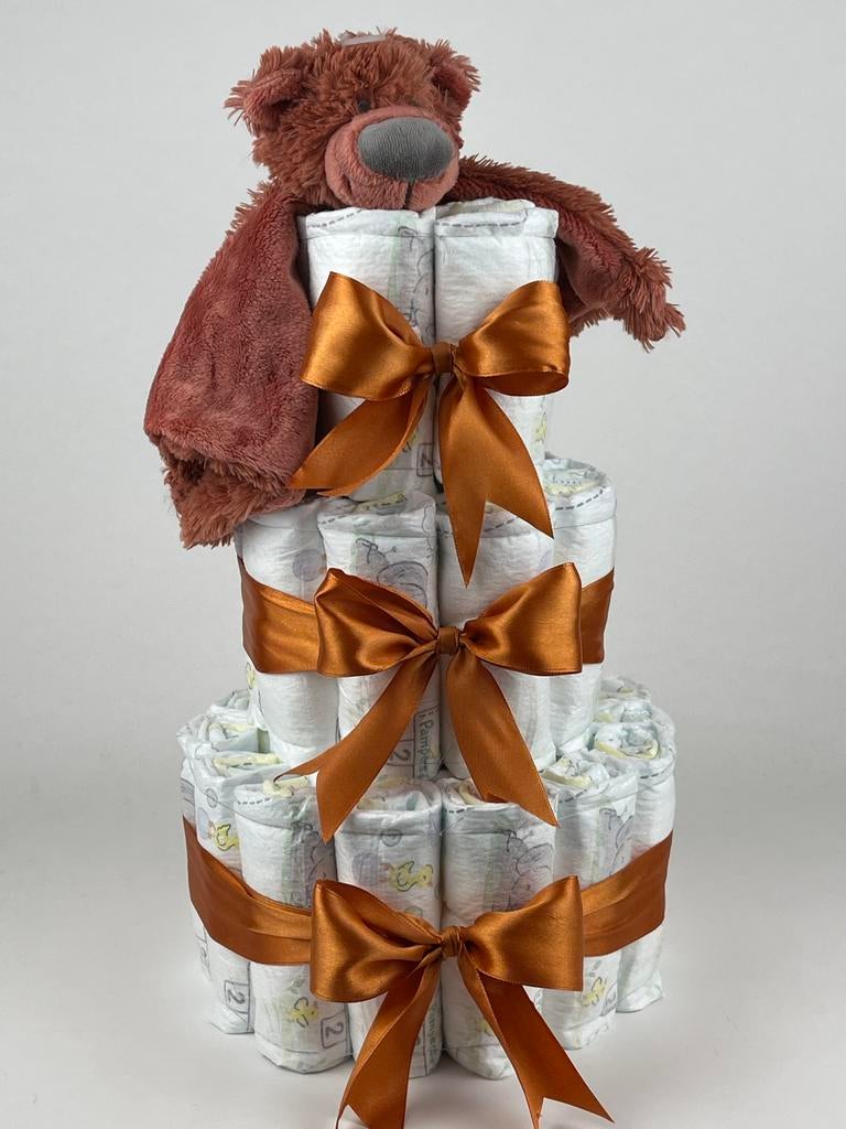 Luiertaart jongen meisje happy horse tut beer bobbie koper, Ophalen of Verzenden, Nieuw, Kraamcadeau