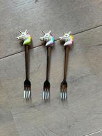 3x blond unicorn vorkje, Ophalen of Verzenden, Gebruikt, Overige materialen, Los bestek