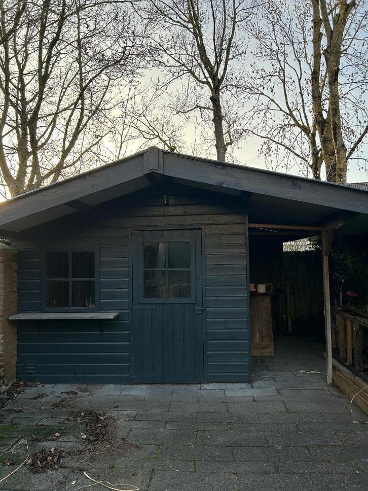 Schuur, Tuin en Terras, Tuinhuizen, Gebruikt, Schuur, Hout, 500 cm of meer, 400 cm of meer, 2 ramen, Met overkapping, Ophalen