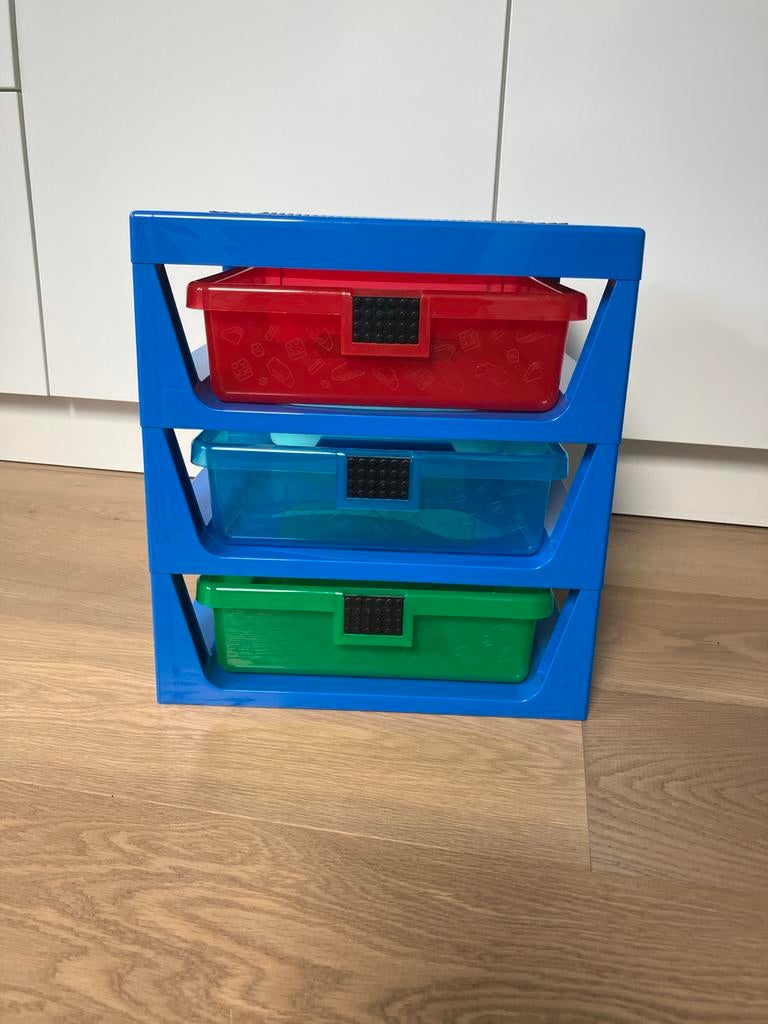 Lego opbergsysteem met 3 lades en bouwplaat, Gebruikt, Overige thema's, Lego, Accessoire