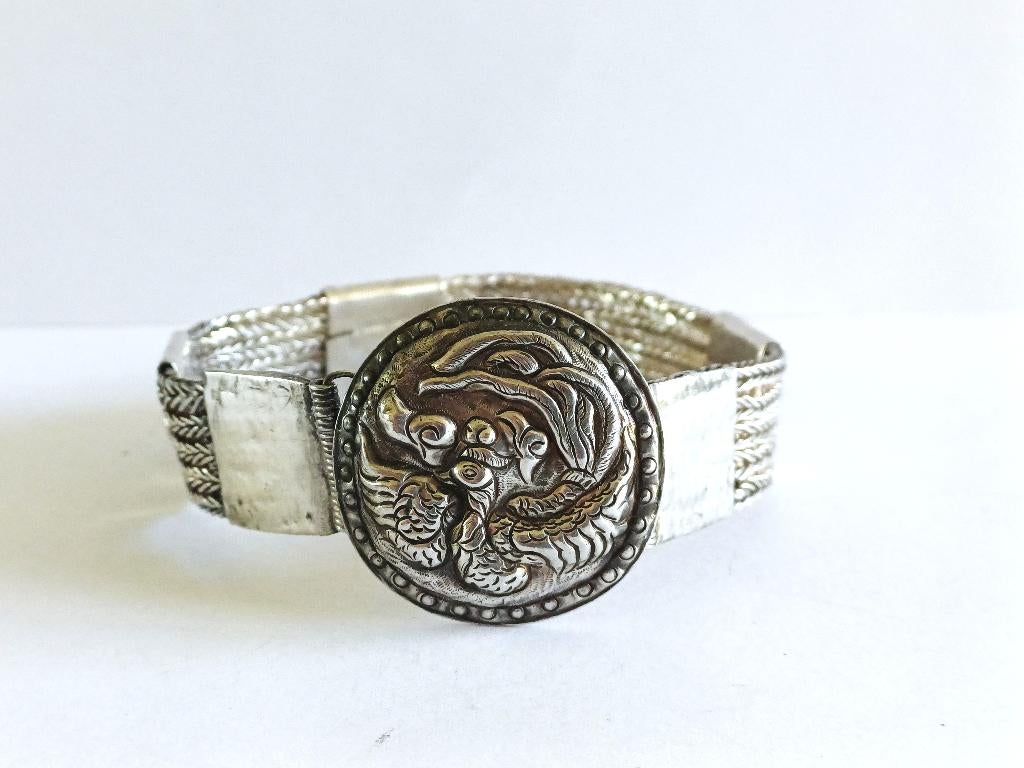 antieke 925 zilveren Ottomaanse armband, Ophalen of Verzenden, Zilver, Armband