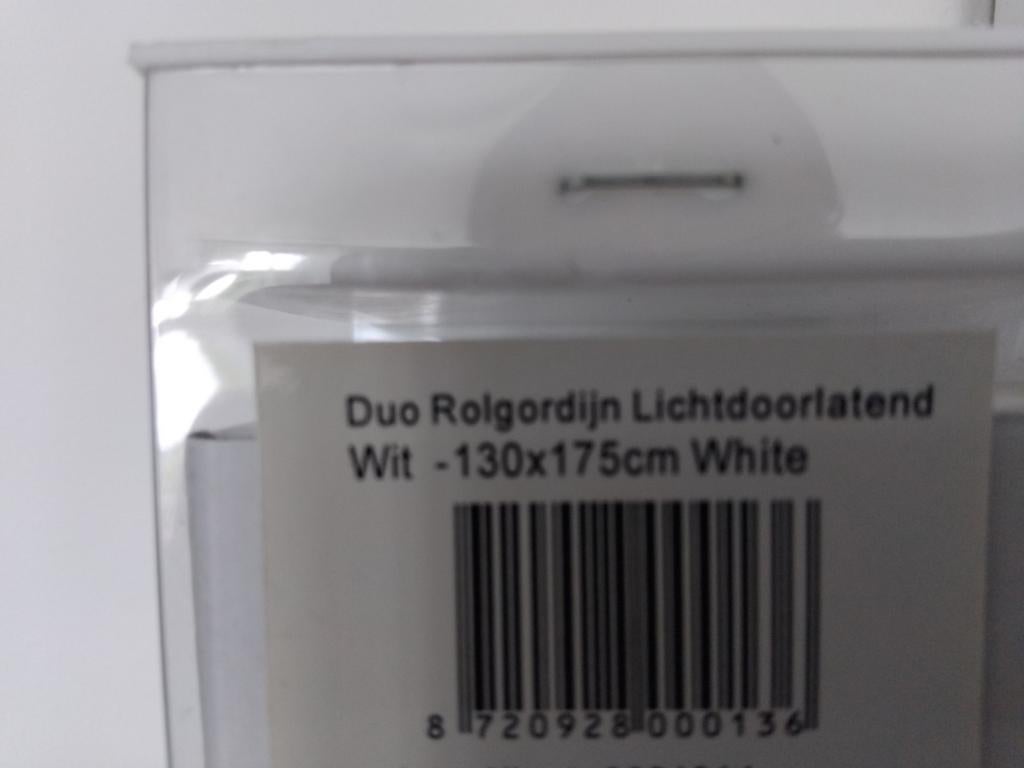 Rolgordijn lichtdoorlatend Wit, Ophalen, Nieuw