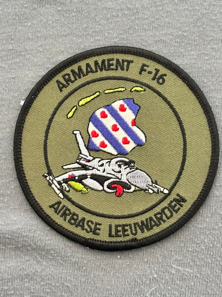 Embleem armament F-16 Airbase Leeuwarden, Verzenden, Luchtmacht, Nederland, Embleem of Badge
