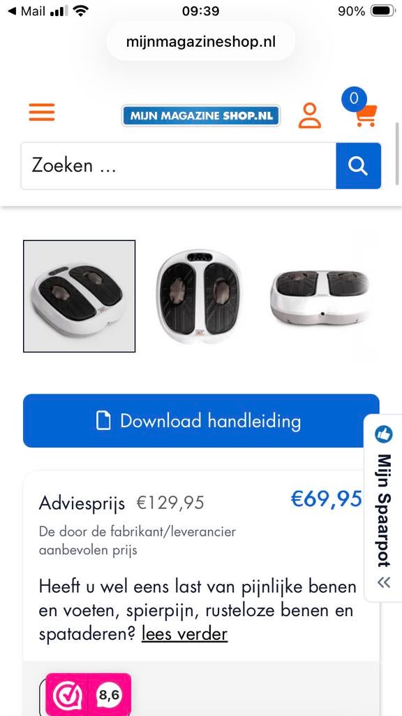 Zgan been en voetmassage apparaat, Ophalen of Verzenden, Zo goed als nieuw, Apparaat