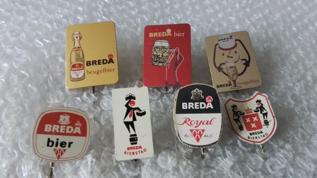 7 verschillende speldjes Breda bier, Verzamelen, Ophalen of Verzenden, Zo goed als nieuw, Overige onderwerpen