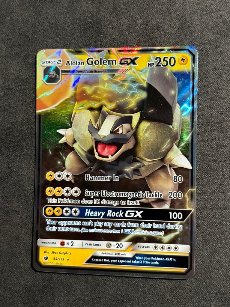Alolan Golem GX #34 Crimson Invasion, Ophalen of Verzenden, Zo goed als nieuw