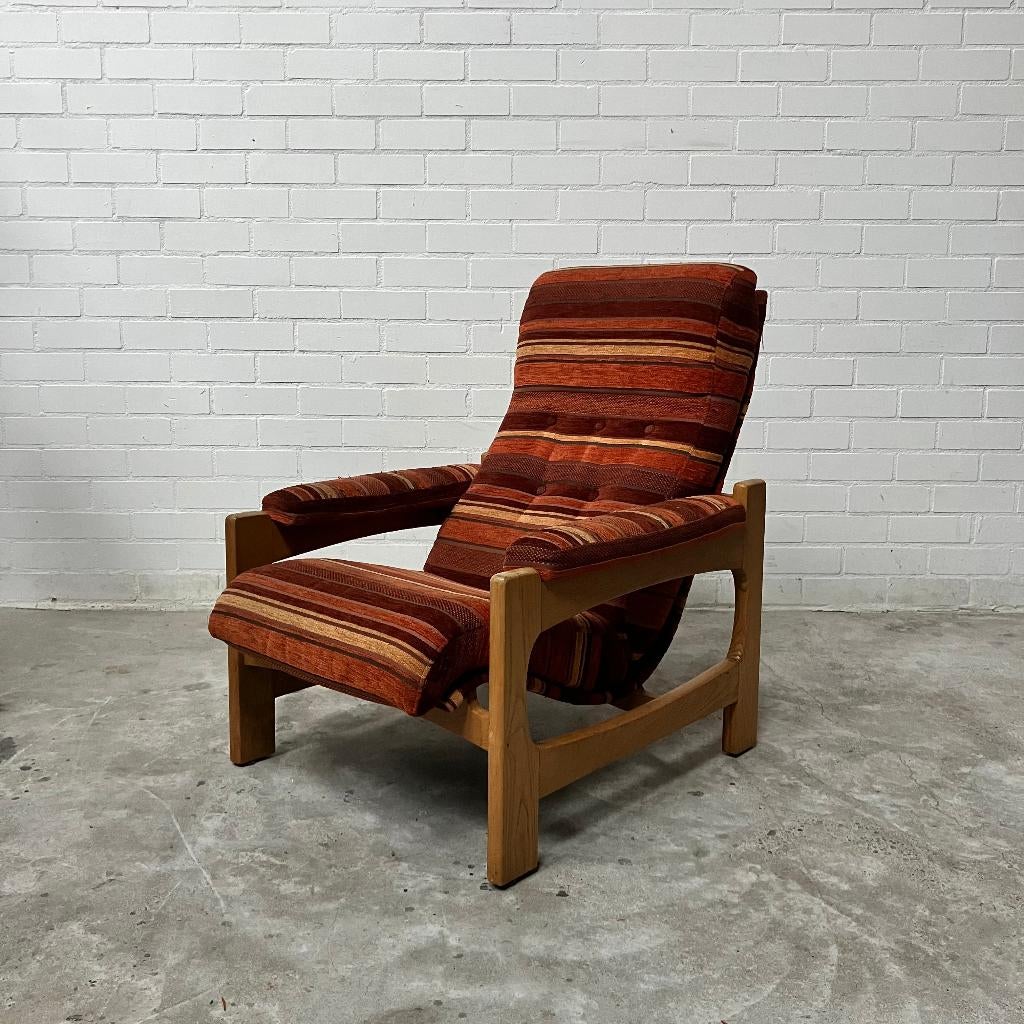Retro vintage design fauteuil stoel relax chair, Ophalen, Gebruikt, 75 tot 100 cm, 50 tot 75 cm
