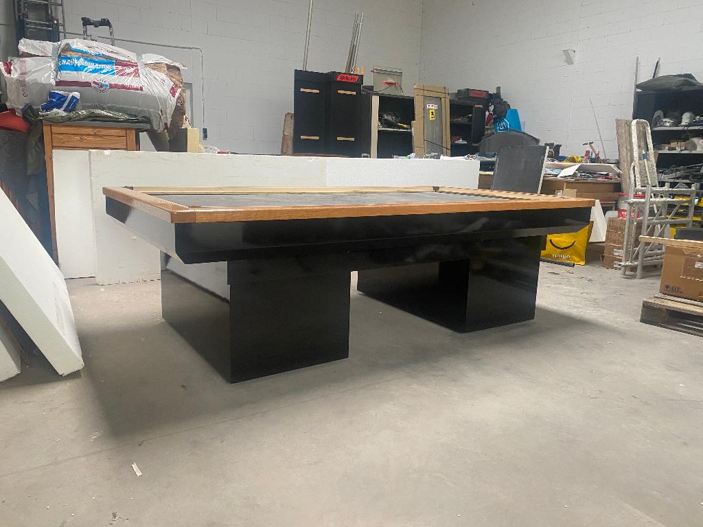 Biljart 230 x 115 cm incl. plaatsing, nieuw laken, zwart, Ophalen, Zo goed als nieuw, Biljarttafel