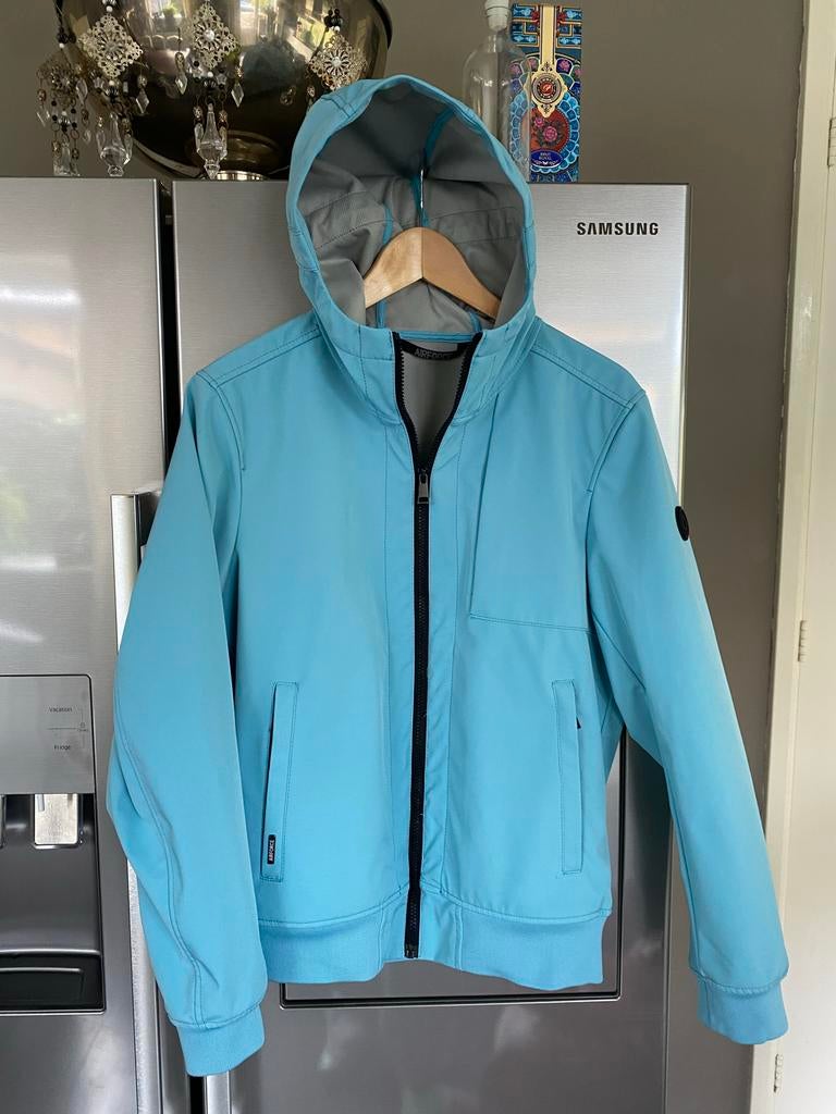 Airforce softshell jas lichtblauw maat 14 jaar - ZGAN, Ophalen of Verzenden, Zo goed als nieuw, Jongen of Meisje, Jas