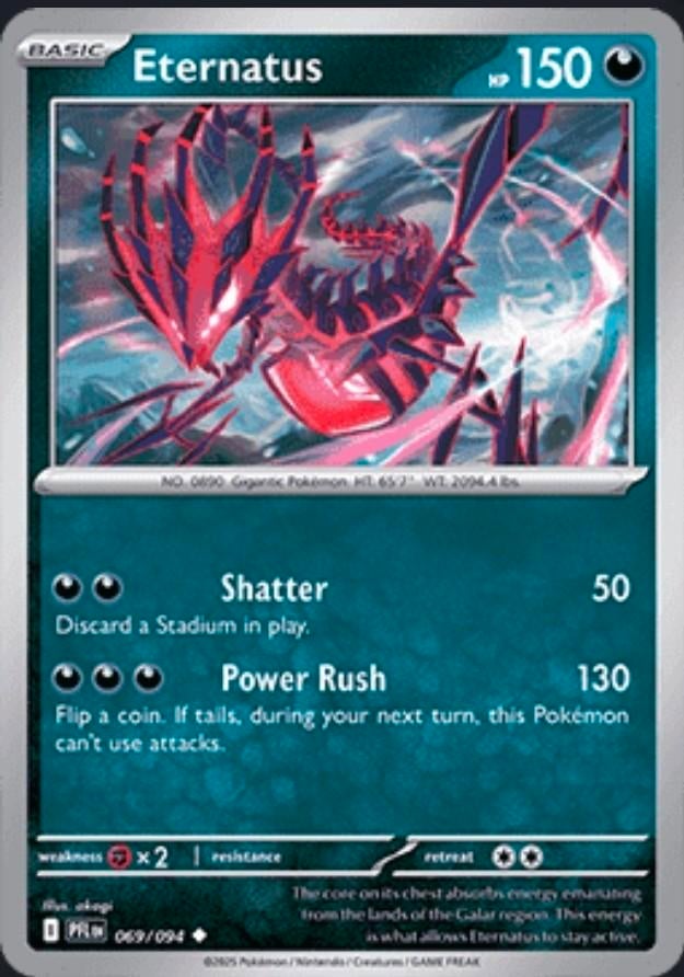 Pokémon Kaarten - Eternatus (PFL 069) - Holo, Ophalen of Verzenden, Nieuw, Losse kaart, Foil
