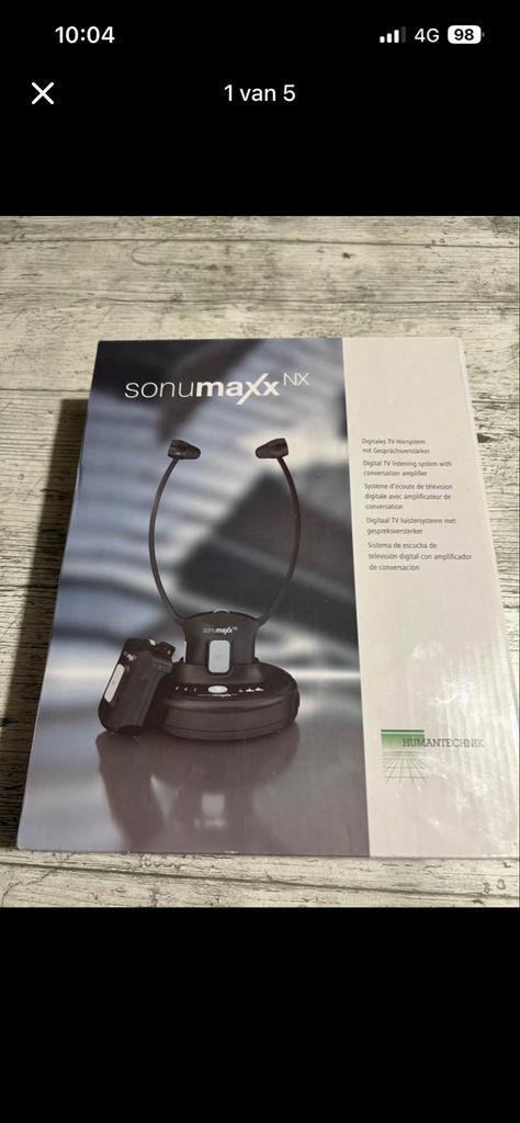 Sonumax luisterhulp met kinbeugel - Nieuw in doos, Audio, Tv en Foto, Koptelefoons, Nieuw, Over oor (circumaural), Overige merken