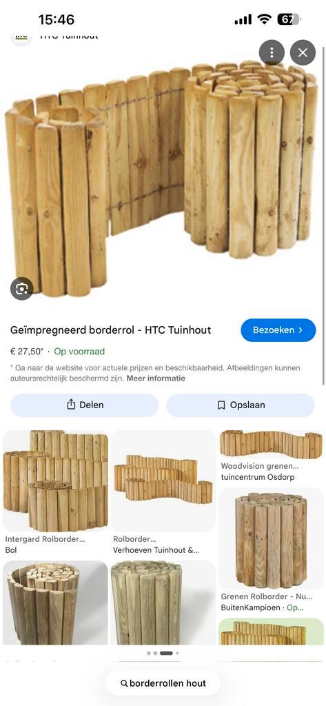 Houten borderrollen gezocht, Tuin en Terras, Bielzen en Borders, Gebruikt, Border, Hout, Minder dan 25 cm, Ophalen of Verzenden