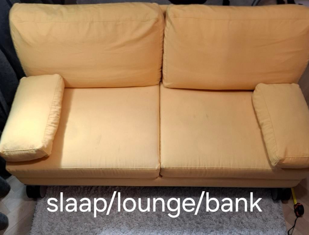 Gele design Cor  Slaapbank 160cm x200cm / Loungebank, Huis en Inrichting, Slaapkamer | Slaapbanken, Ophalen, Gebruikt, Overige kleuren