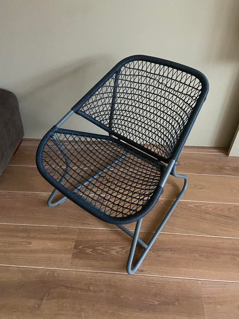 Fermob sixties lage stoel, Metaal met kunsstof., Gebruikt, Overige kleuren, Ophalen of Verzenden