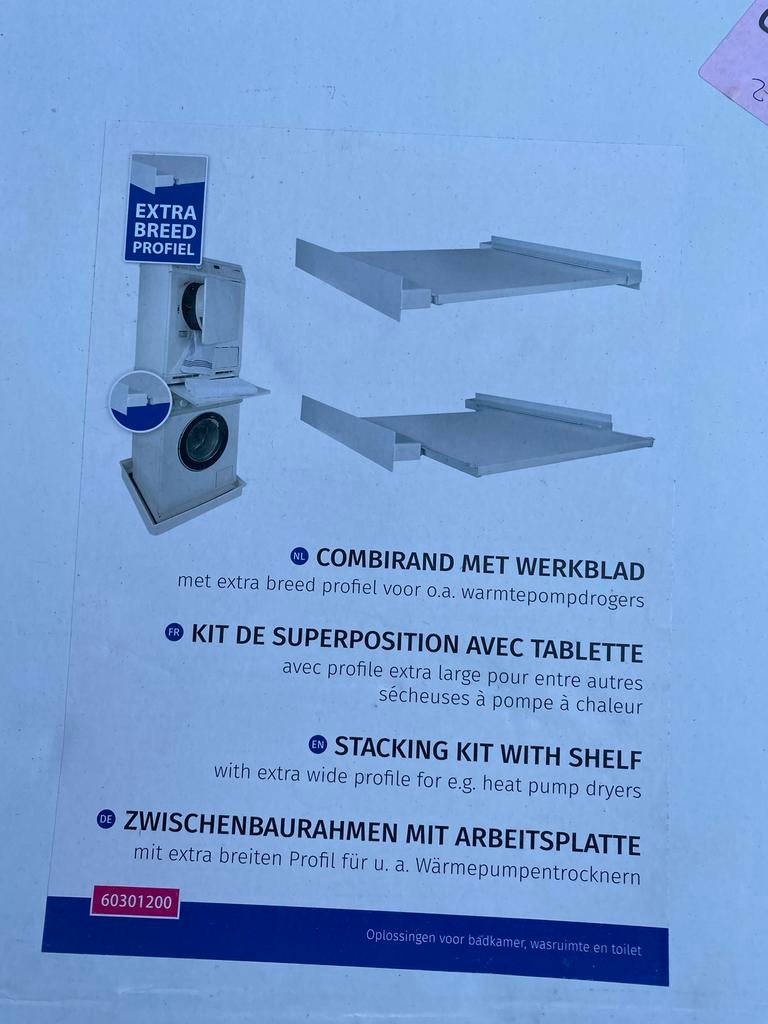 Combirand met schuifblad voor wasmachine & wasdroger, Ophalen, Nieuw