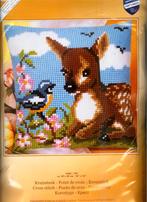 Cado vervaco borduurpakket kussen Hertje met Koolmees, Ophalen of Verzenden, Nieuw, Handborduren, Borduurpakket