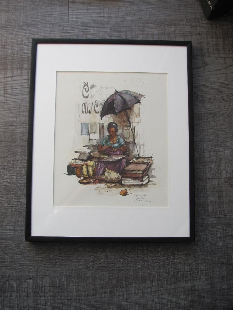 Jan Korthals (1916-1972) Ceylon Colombo, Minder dan 50 cm, Oorspronkelijke maker, Ophalen of Verzenden, Minder dan 50 cm