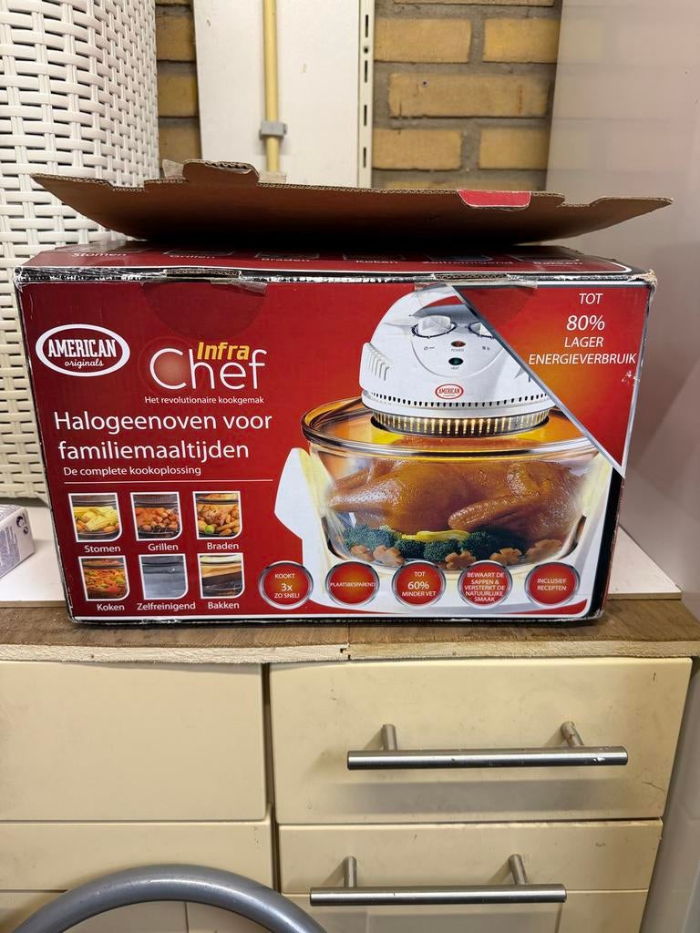 Nieuwe American Originals Infra Chef Halogeenoven, Ophalen, Hete lucht, Nieuw, Oven met grill