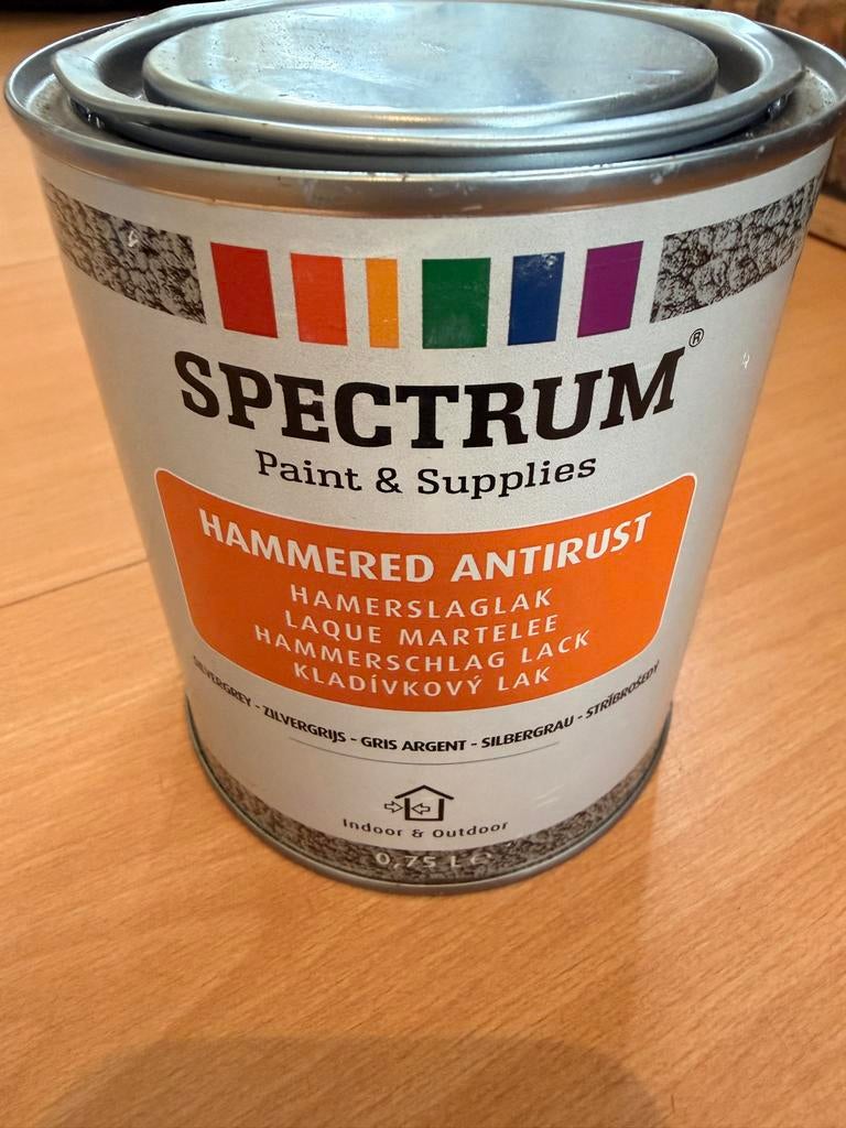 Spectrum Hamerslaglak Antiroest Zilver/Grijs 0.75L, Doe-het-zelf en Verbouw, Verf, Beits en Lak, Nieuw, Ophalen of Verzenden, Lak