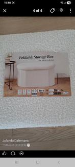 Poef , teddystof, wit inclusief plaid, Huis en Inrichting, Ophalen, Minder dan 50 cm, Rond, Nieuw