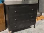 Donker bruine/zwart houten ladekast, Huis en Inrichting, Kasten | Ladekasten, Gebruikt, 3 of 4 laden, Minder dan 100 cm, 25 tot 50 cm
