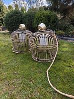 2 Rotan Lampen, Huis en Inrichting, Lampen | Hanglampen, Ophalen, Gebruikt, Landelijk, Minder dan 50 cm