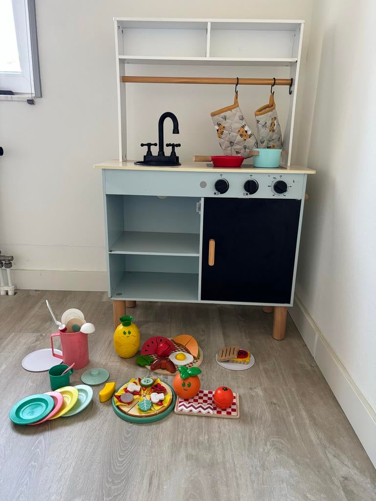 Houten kinderkeuken met accessoires, Ophalen, Gebruikt, Hout, Speelkeuken