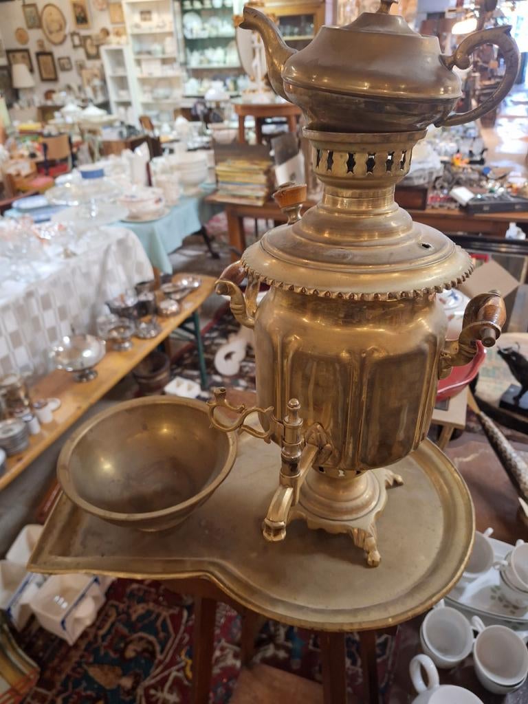Antieke Samovar - Messing Theezetter, Ophalen of Verzenden