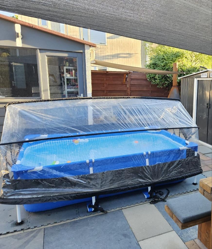 Zwembad met overkapping., Tuin en Terras, Ophalen of Verzenden, Gebruikt