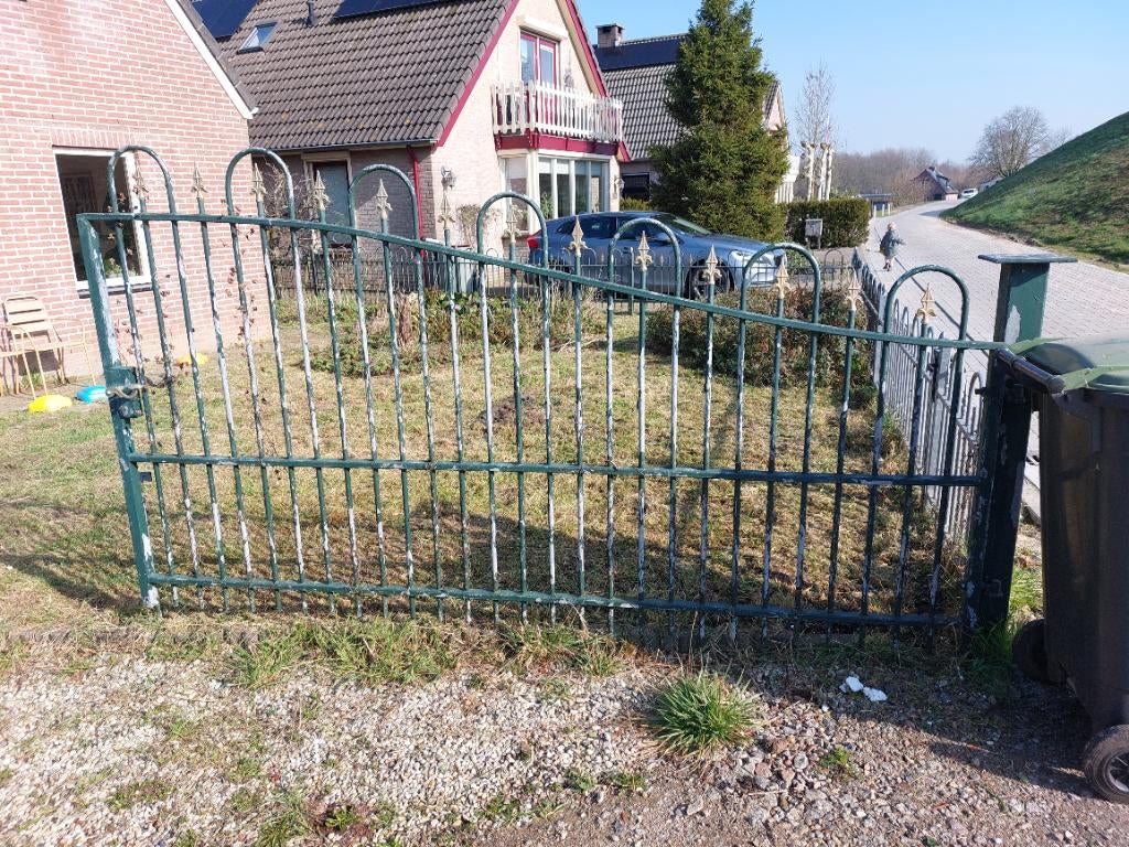 Sier hekwerk ijzer, Tuin en Terras, Tuinhekken en Hekwerk, Ophalen, Met poort, Gebruikt, Sierhekwerk