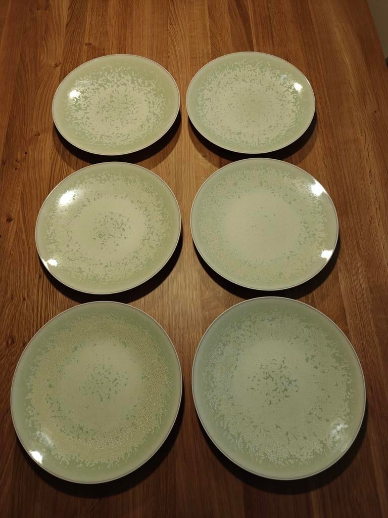 Jaune de Chrome Song Almond borden 6 stuks, Huis en Inrichting, Keuken | Servies, Ophalen of Verzenden, Zo goed als nieuw, Bord(en)