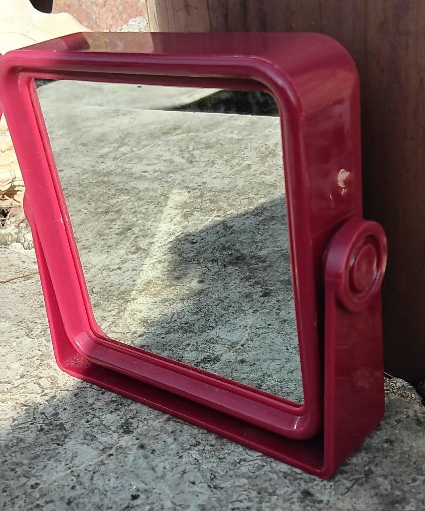 Vintage space age make up spiegel mooie staat, Minder dan 50 cm, Gebruikt, Rond, Ophalen of Verzenden