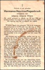 Piepenbrock Hermanus Henricus 1926-1964 Mook, Ophalen of Verzenden