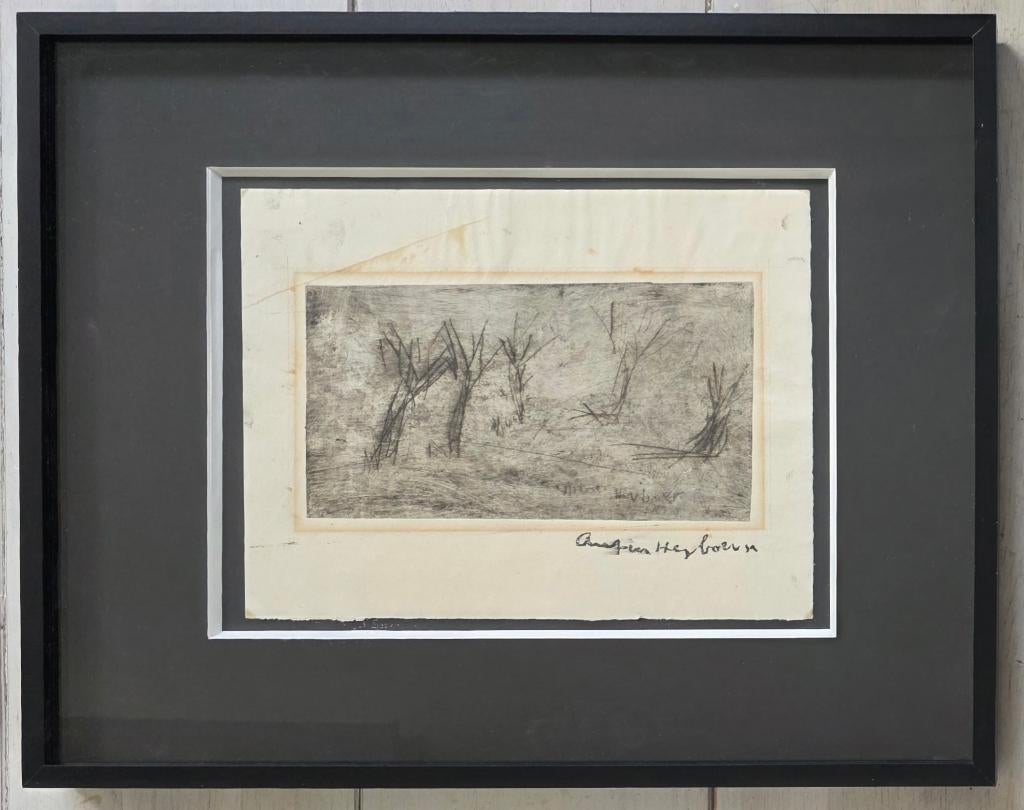 Anton Heyboer  - Knotwilgen - Ets uit 1953, Antiek en Kunst, Ophalen of Verzenden