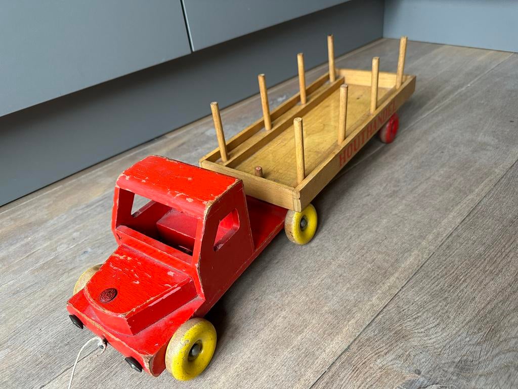 Vintage OKWA Truck Houthandel, Antiek en Kunst, Antiek | Speelgoed, Ophalen of Verzenden