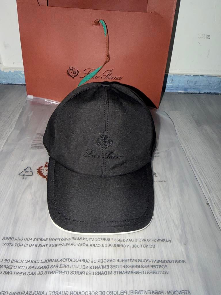 Loro Piana Zwarte Pet, Kleding | Heren, Hoeden en Petten, Verzenden, Nieuw, 58 of 59 cm (L, 7¼ of ⅜ inch), Pet