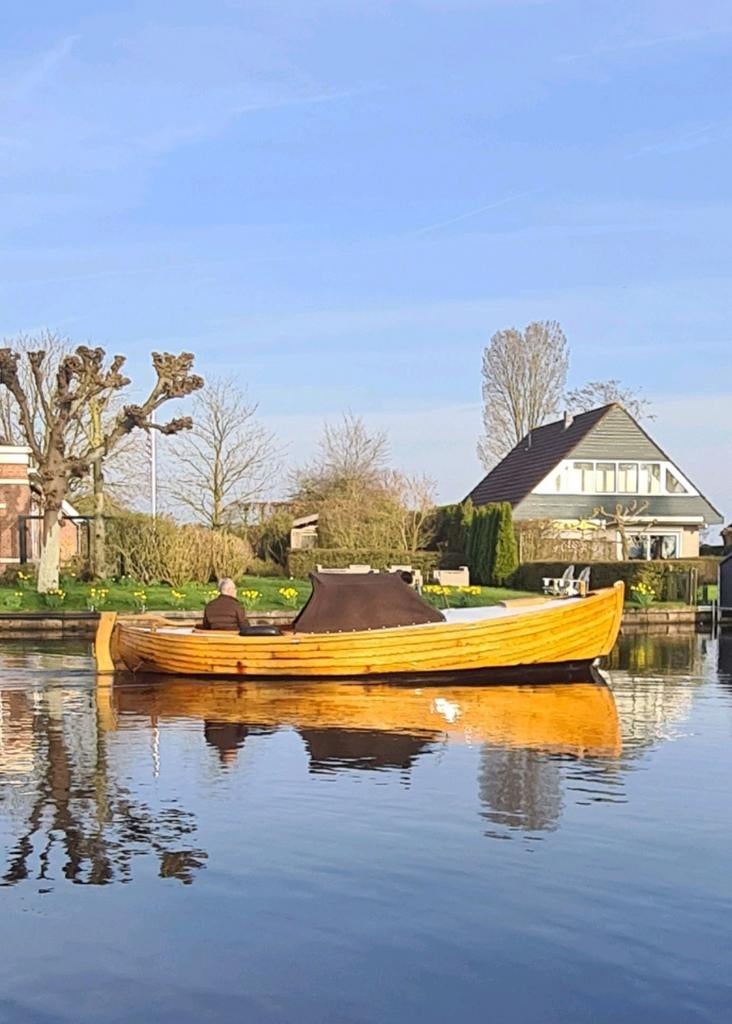 Overnaadse eiken houten sloep, Watersport en Boten, Ophalen, 10 tot 30 pk, Binnenboordmotor, 6 meter of meer