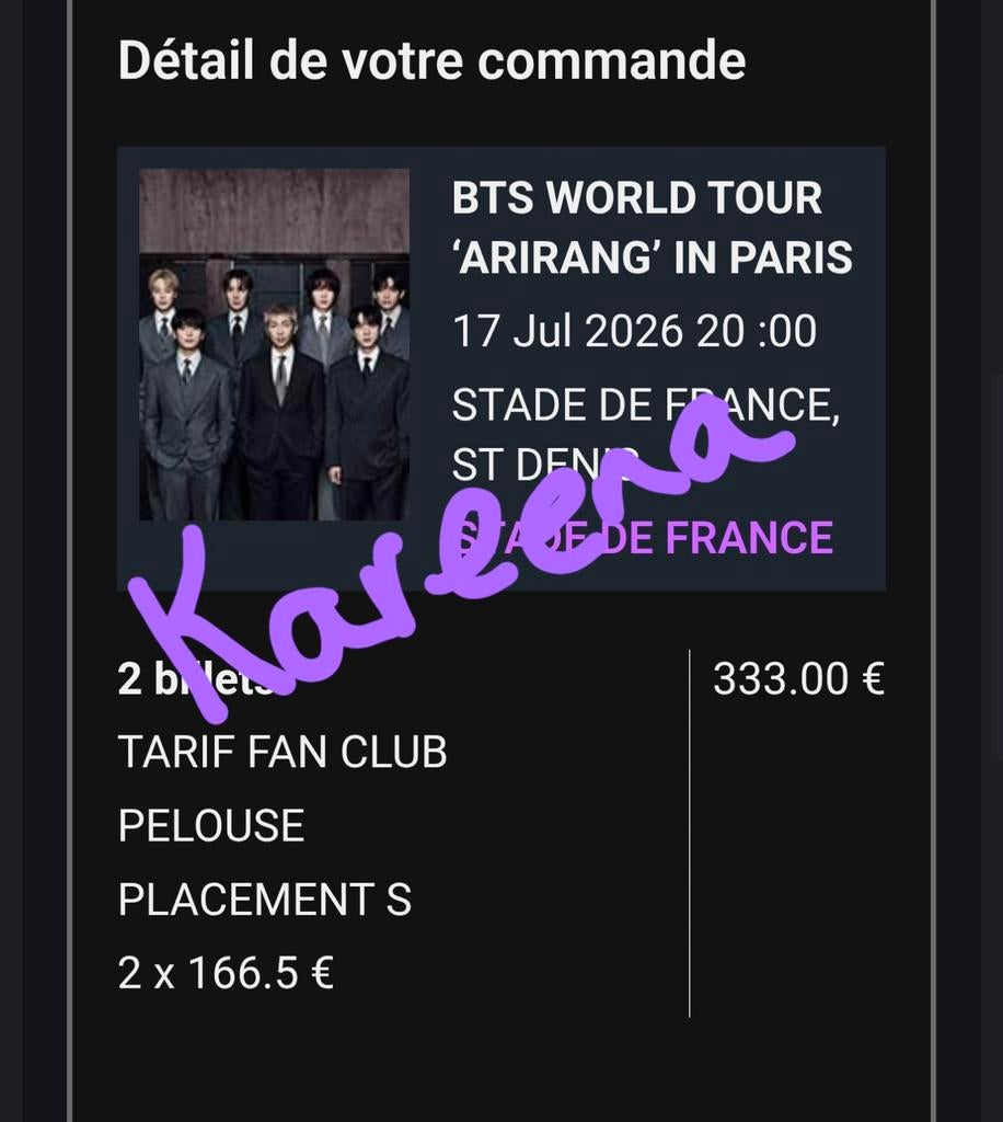 BTS Tickets Parijs/Paris 17-07-2026 - 1x Staanplaats/GA, Eén persoon, Juli