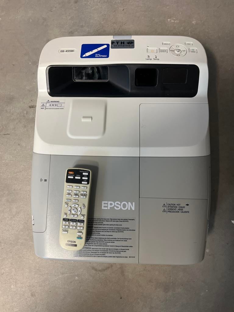 Epson EB-455Wi Ultra-Short Throw Beamer met Afstandsbedienin, Audio, Tv en Foto, Beamers, Ophalen, Gebruikt, LCD, Overige resoluties
