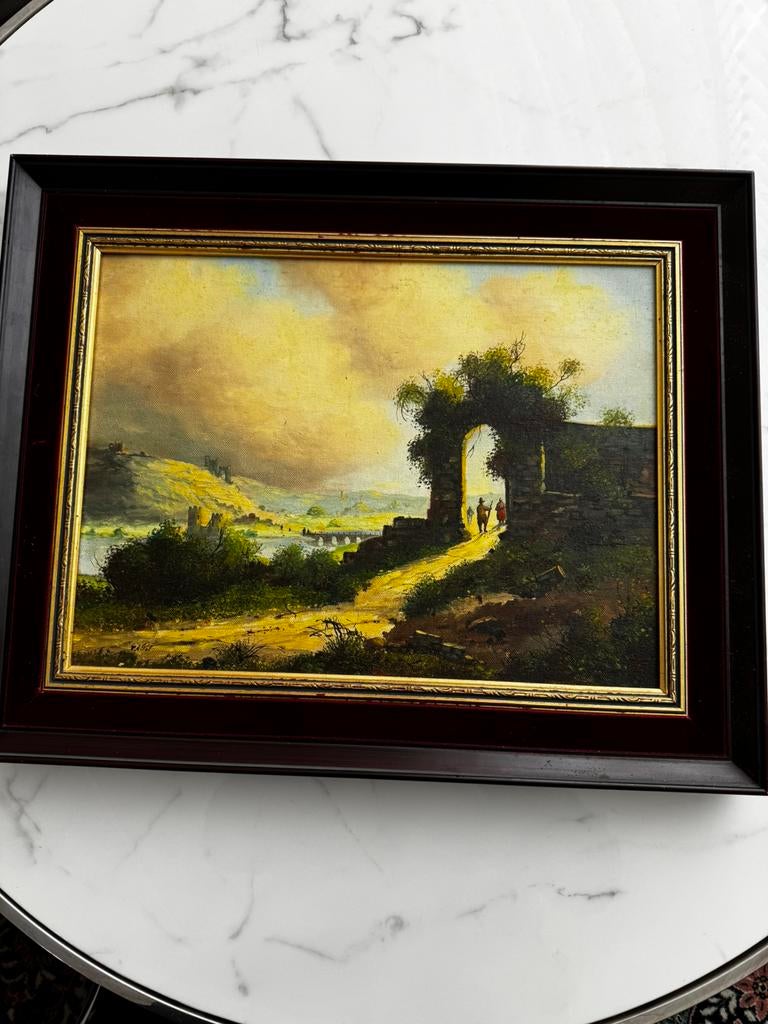 Schilderij olie verf oop de doek, Antiek en Kunst, Kunst | Schilderijen | Klassiek, Ophalen of Verzenden